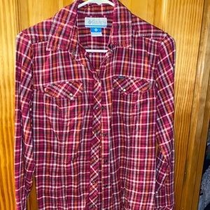 Columbia flannel with button up front